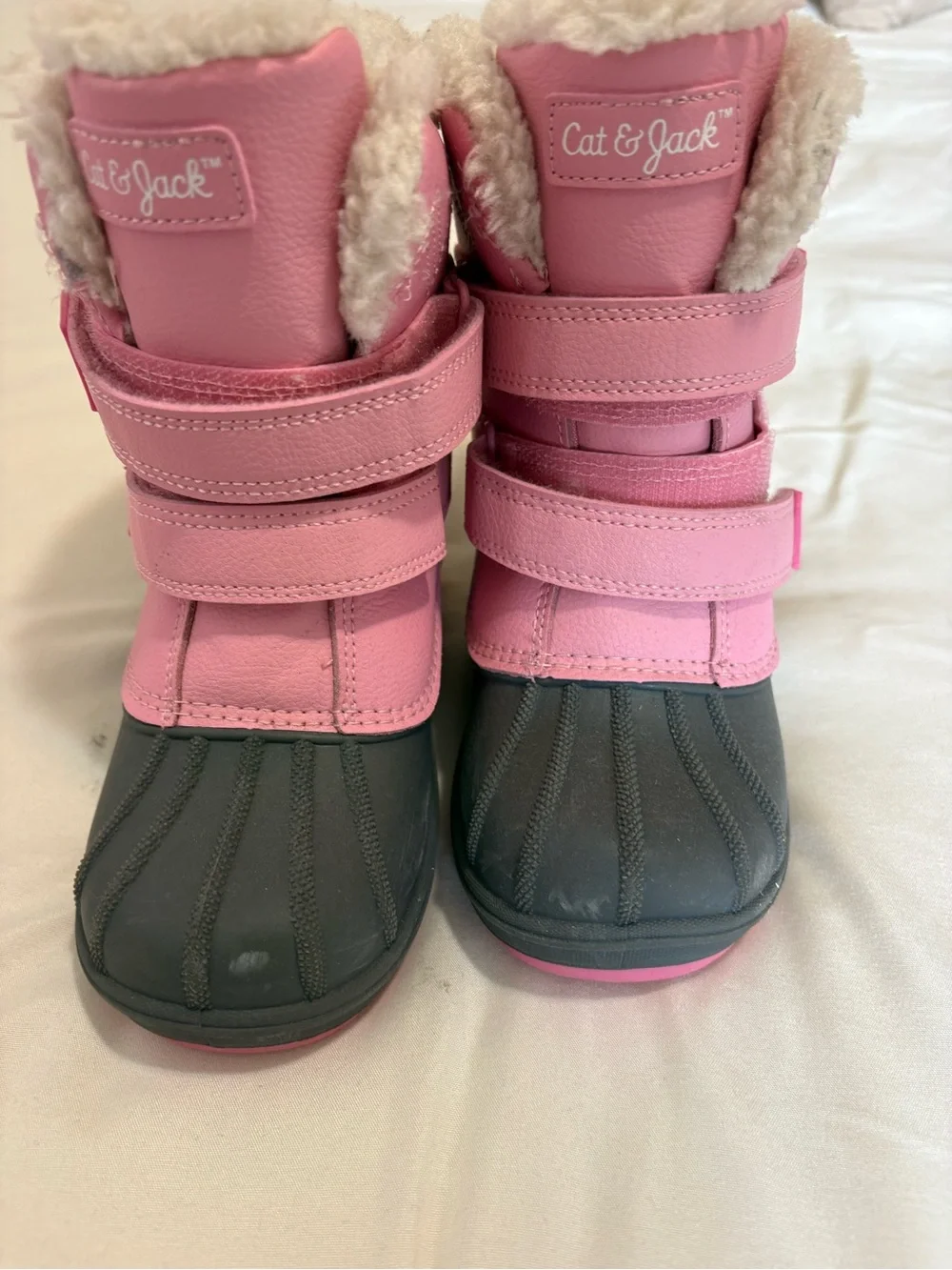 Cat & Jack Pink Faux-Fur Winter Snow Boots